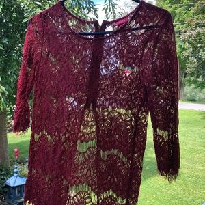 Daytrip lace 3/4 see through top-XS